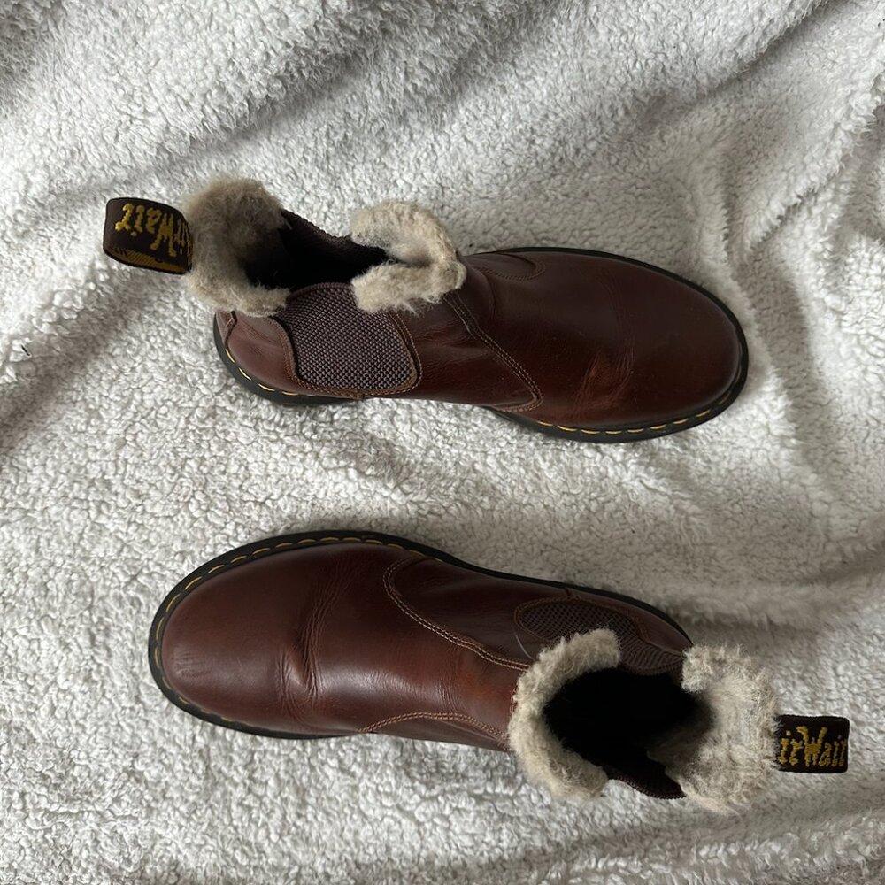 Dr. Martens Leonore 2976 Women's Faux Fur Lined Chelsea Boots Brown Sz 9 (used) - Picture 10 of 10
